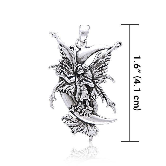 Amy Brown Stargazer Moon Fairy ~ Sterling Silver Jewelry Pendant TP1667