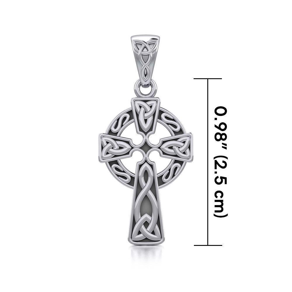 Celtic Knotwork Cross Silver Pendant TP192