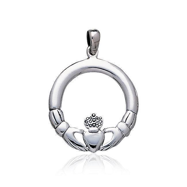 Irish Claddagh Silver Pendant TP198