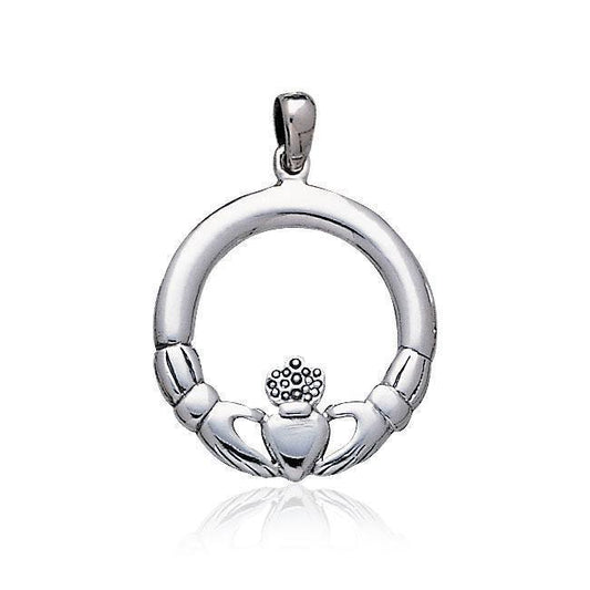 Irish Claddagh Silver Pendant TP198