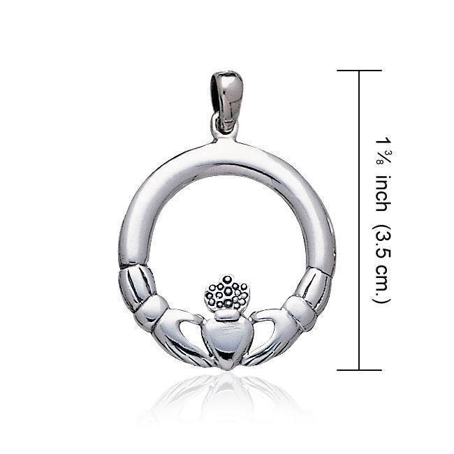 Irish Claddagh Silver Pendant TP198