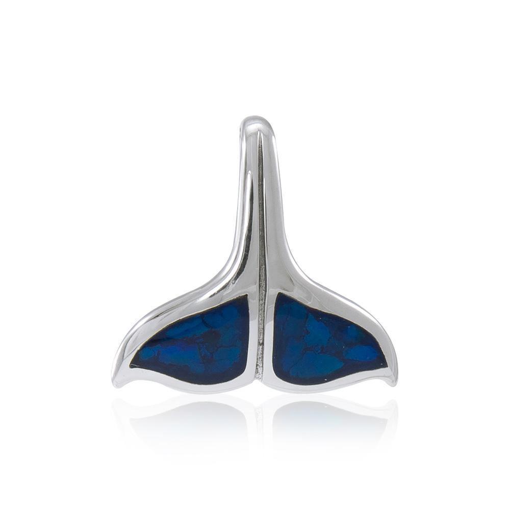 Inlaid Whale Tail Silver Pendant TP2333