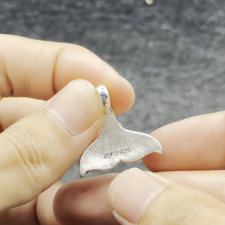 Whale Tail Sterling Silver Pendant TP2333