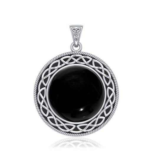 The eternity of truth and being ~ Celtic Knotwork Sterling Silver Pendant with Stone TP241