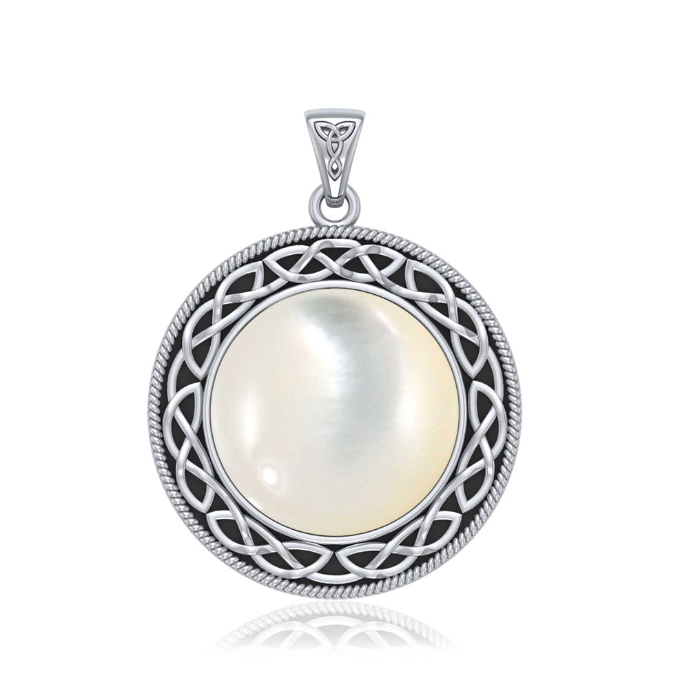 The eternity of truth and being ~ Celtic Knotwork Sterling Silver Pendant with Stone TP241