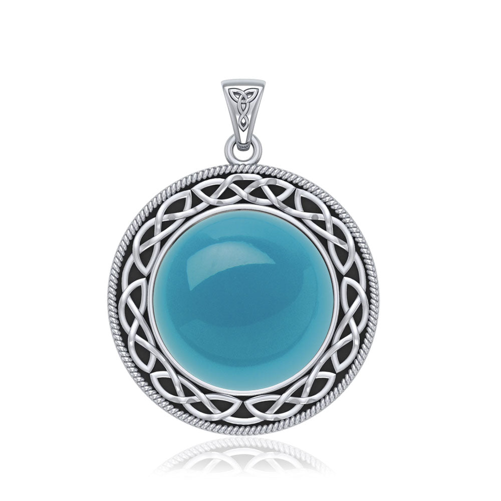 The eternity of truth and being ~ Celtic Knotwork Sterling Silver Pendant with Stone TP241