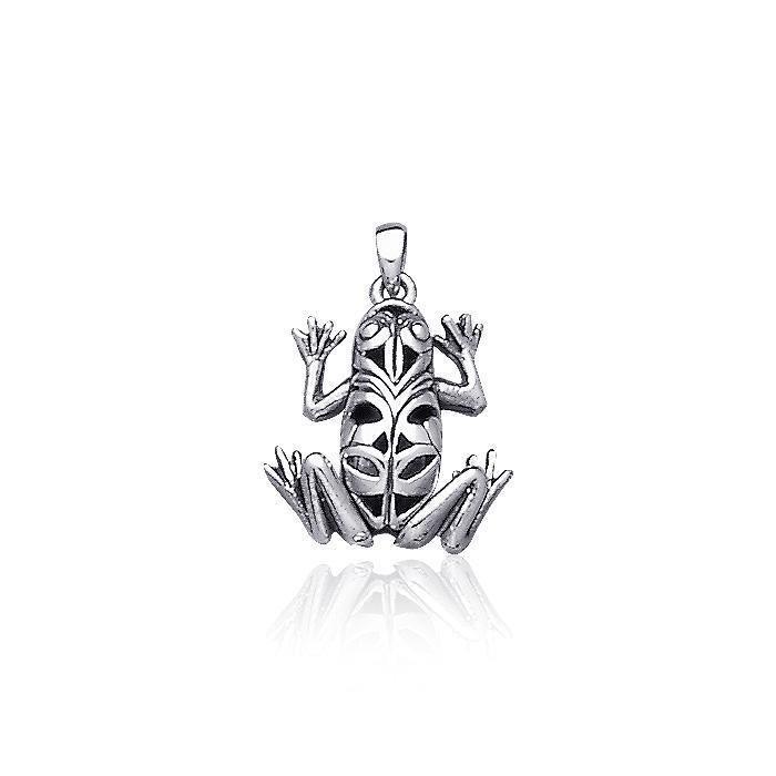 Knotwork Frog Silver Pendant TP2510