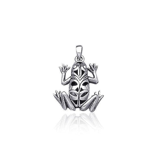Knotwork Frog Silver Pendant TP2510