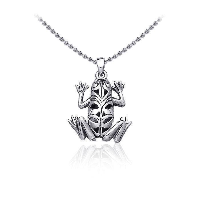 Knotwork Frog Silver Pendant TP2510
