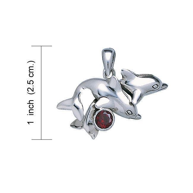 Double Dolphin Silver Pendant TP2639