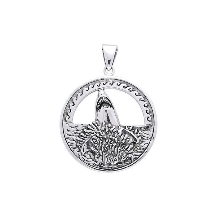 Great White Shark Sterling Silver Pendant TP2736