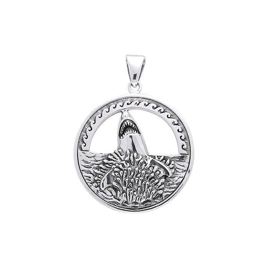 Great White Shark Sterling Silver Pendant TP2736