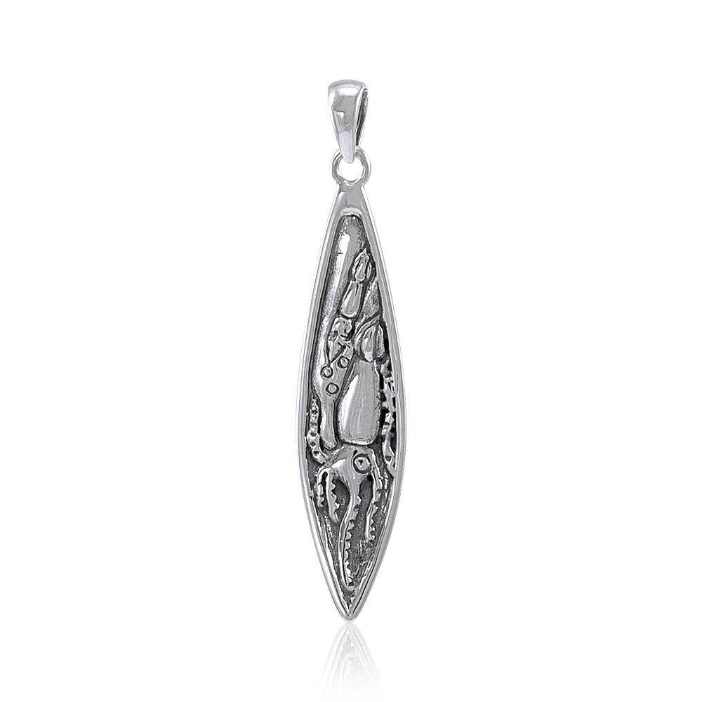 Kraken Surfboard Silver Pendant TP2939