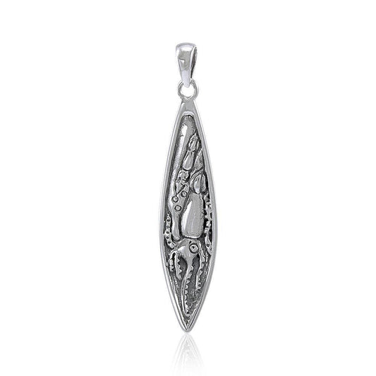 Kraken Surfboard Silver Pendant TP2939