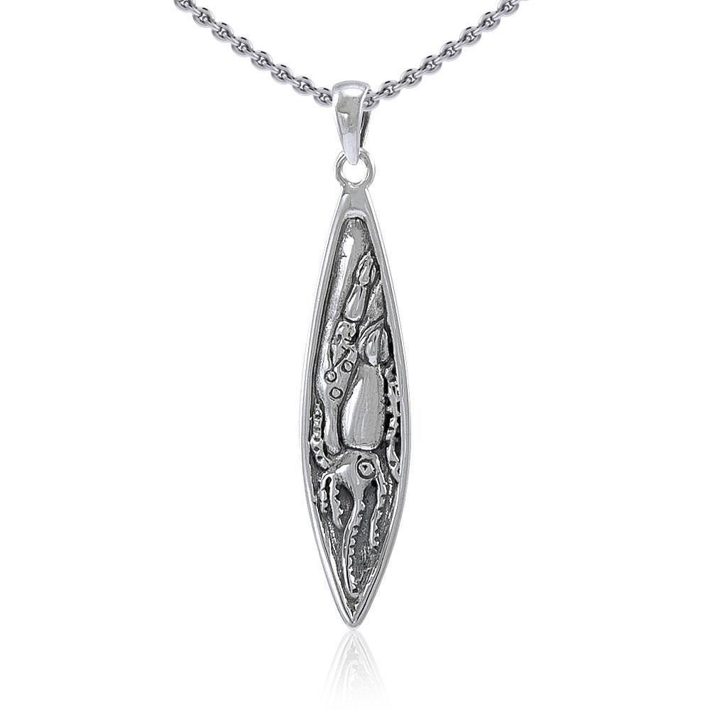Kraken Surfboard Silver Pendant TP2939
