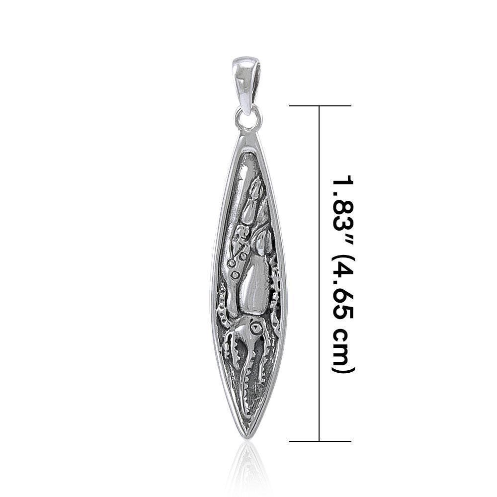 Kraken Surfboard Silver Pendant TP2939