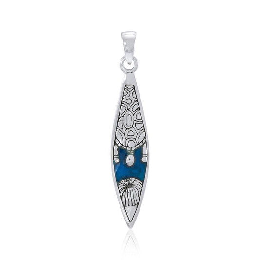 Turtle Surfboard Silver Pendant TP3005