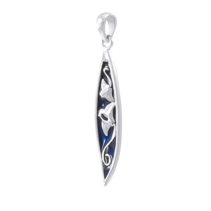 Manta Ray Surfboard Silver Pendant TP3009