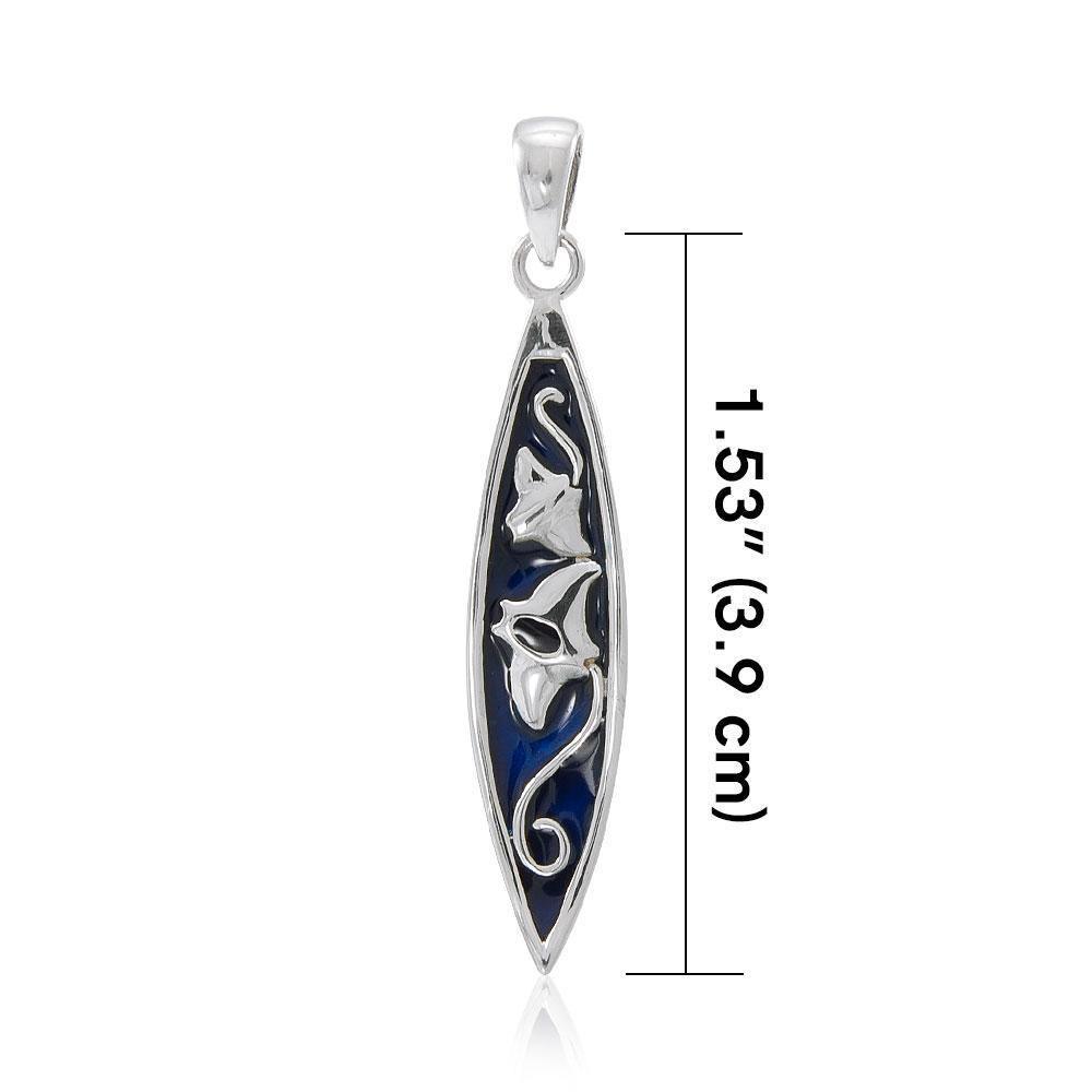 Manta Ray Surfboard Silver Pendant TP3009
