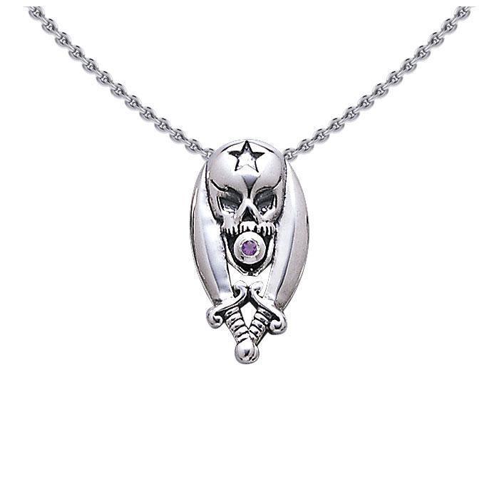 Skull and Sword Silver Pendant TP3065