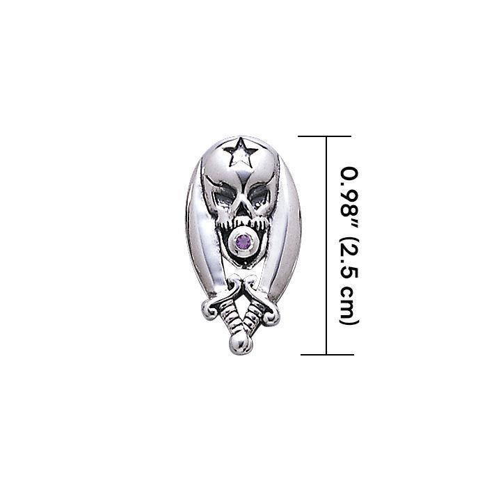 Skull and Sword Silver Pendant TP3065