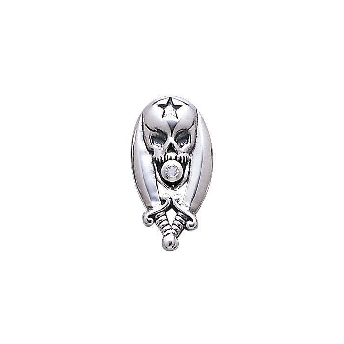 Skull and Sword Silver Pendant TP3065