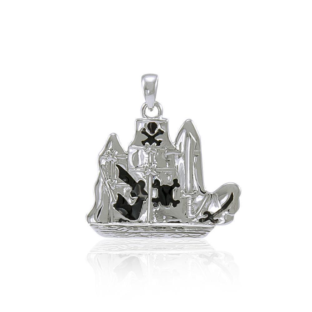 Pirate Ship Silver Pendant TP3071