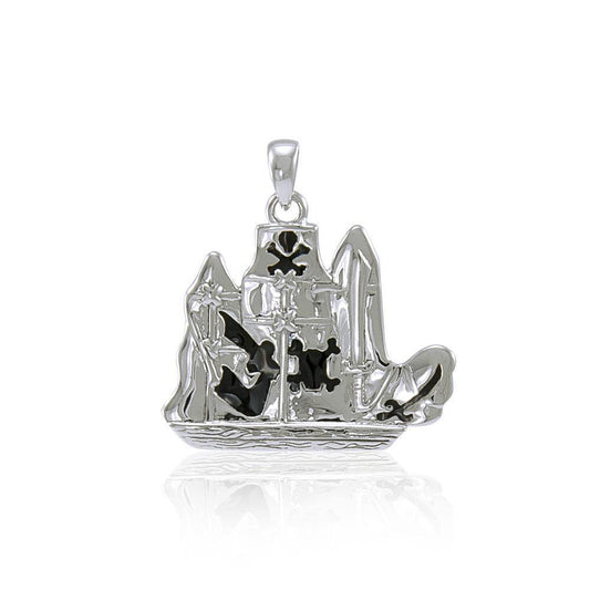 Pirate Ship Silver Pendant TP3071