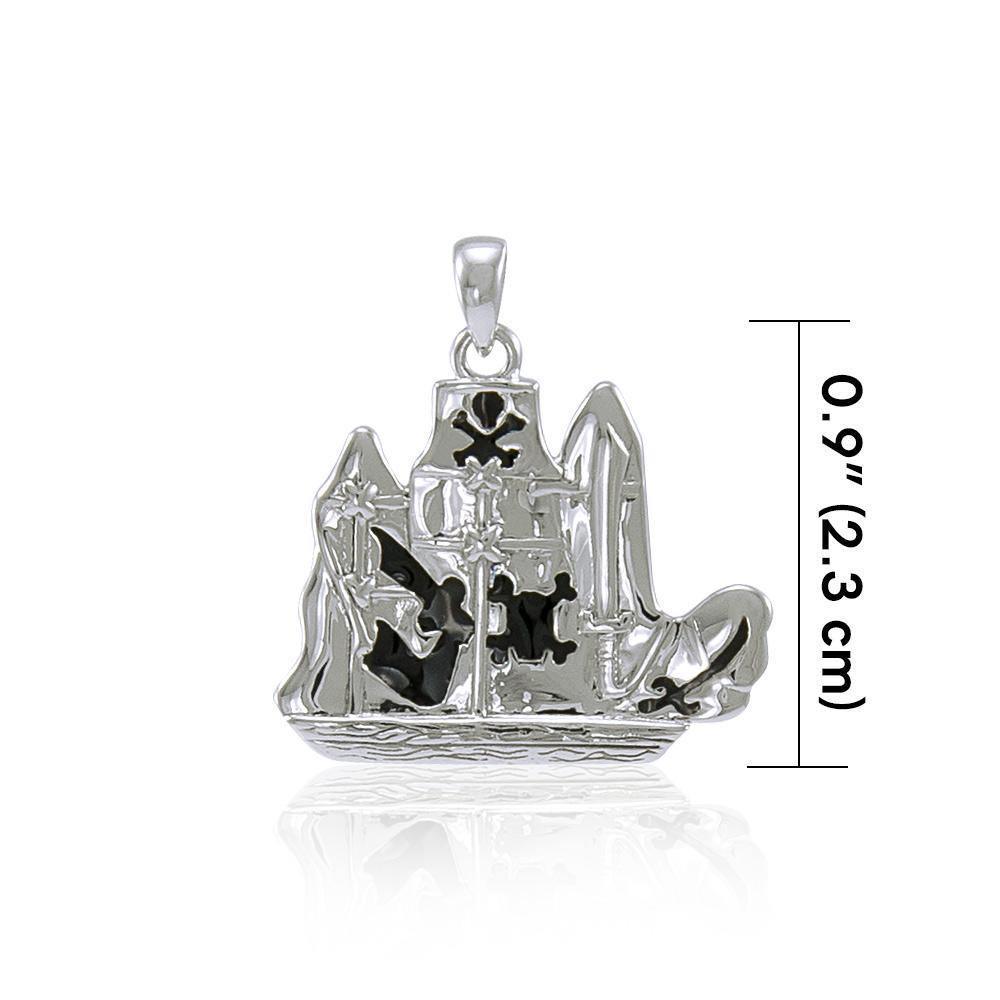Pirate Ship Silver Pendant TP3071