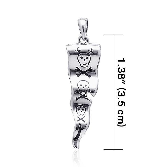 Francis Drake Flag of Pirate ~ Sterling Silver Jewelry Pendant TP3085