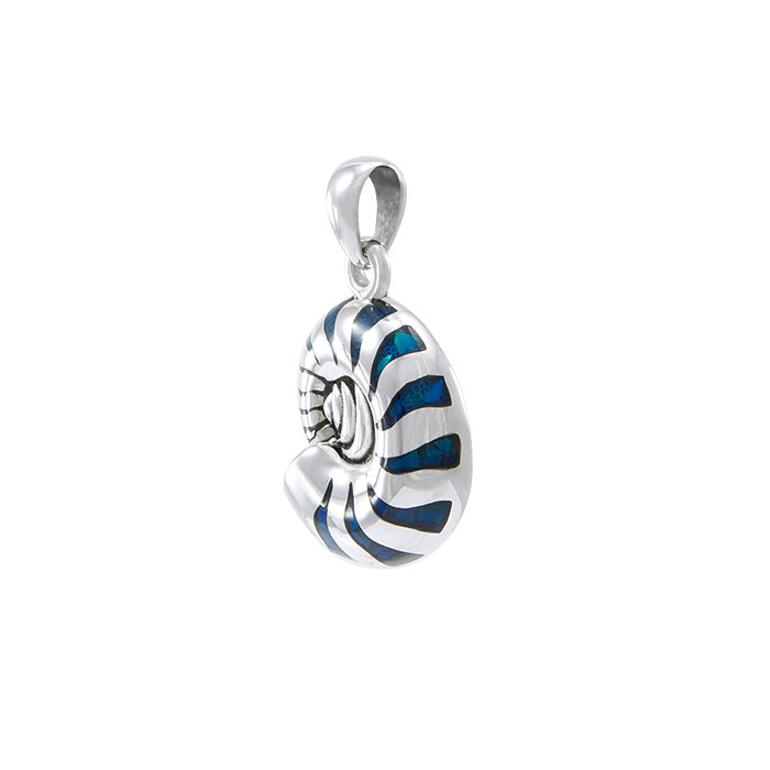 Charmed by the Rhythmic Spiral ~ Sterling Silver Nautilus Pendant Jewelry TP3106