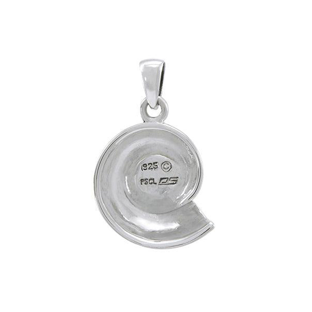 Charmed by the Rhythmic Spiral Sterling Silver Nautilus Pendant TP3106