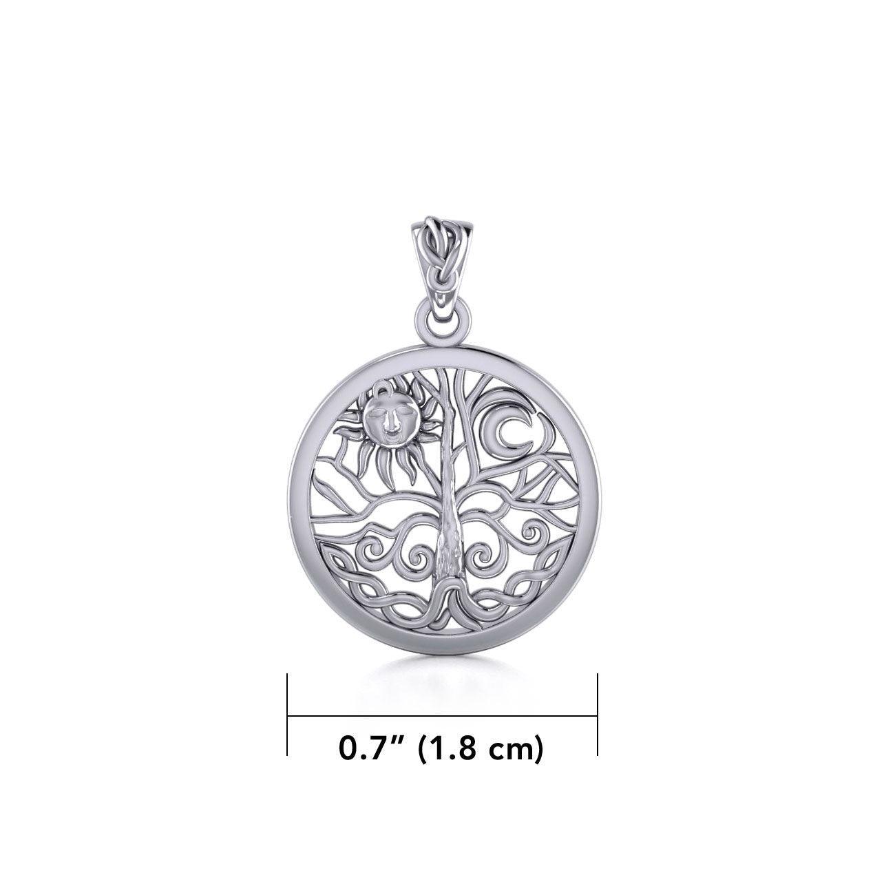 Pagan & Wicca Tree of Life ~ Sterling Silver Jewelry Pendant TP3109