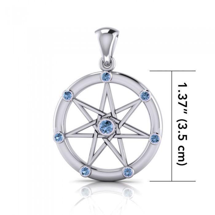 Elven Star with Gems Silver Pendant TP3134