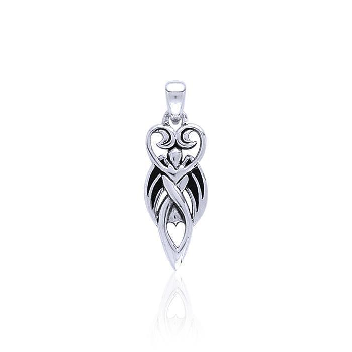 Winged Goddess Silver Pendant TP3149