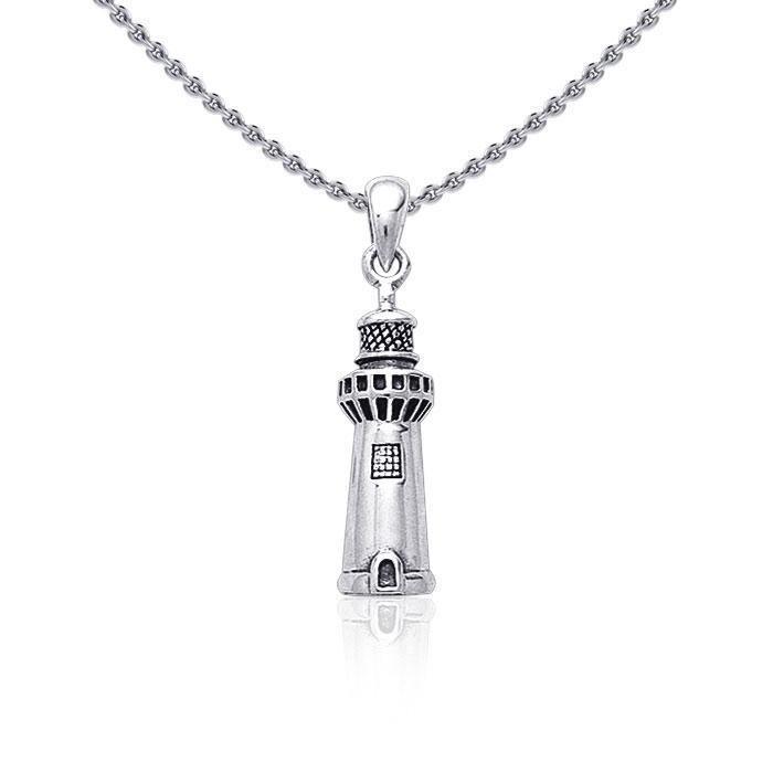 Antarctic Lighthouse ~ Sterling Silver Jewelry Pendant TP3156