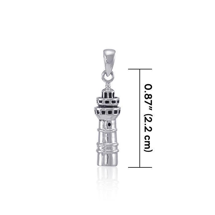 The Majestic Three-tiered Lighthouse ~ Sterling Silver Jewelry Pendant TP3157