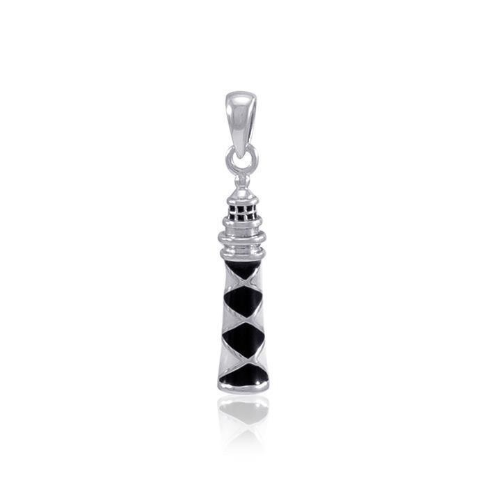 Cape Lookout Lighthouse ~ Sterling Silver Pendant TP3168