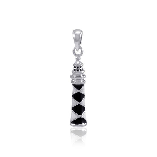 Cape Lookout Lighthouse ~ Sterling Silver Pendant TP3168