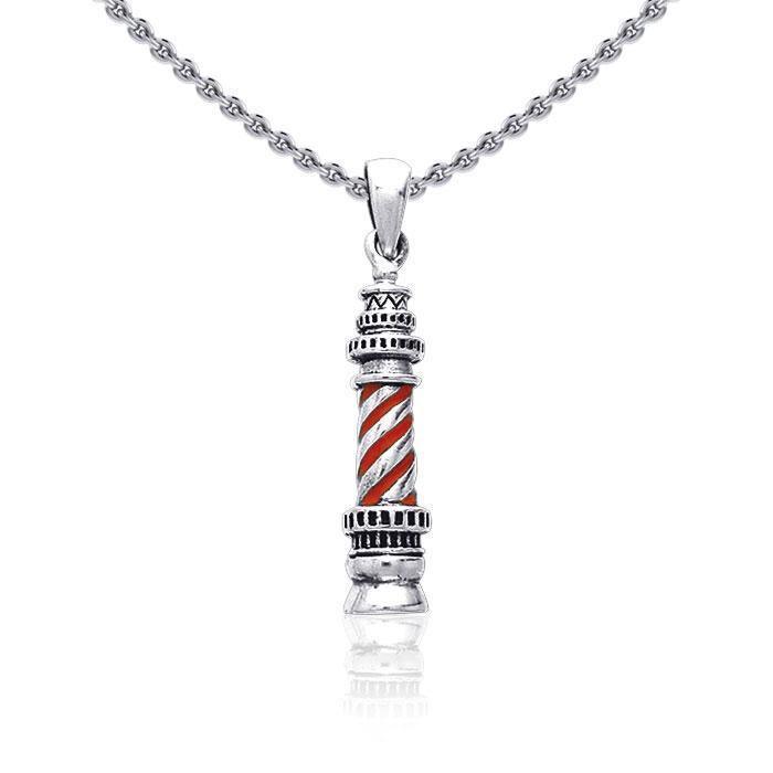 Caspian Lighthouse ~ Sterling Silver Jewelry Pendant TP3182