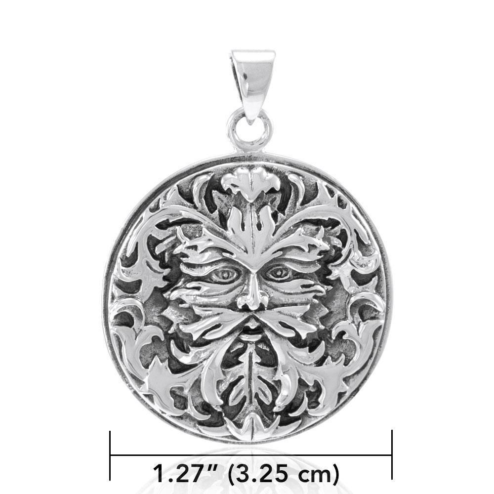 Silver Green Man Pendant by Oberon Zell TP3201