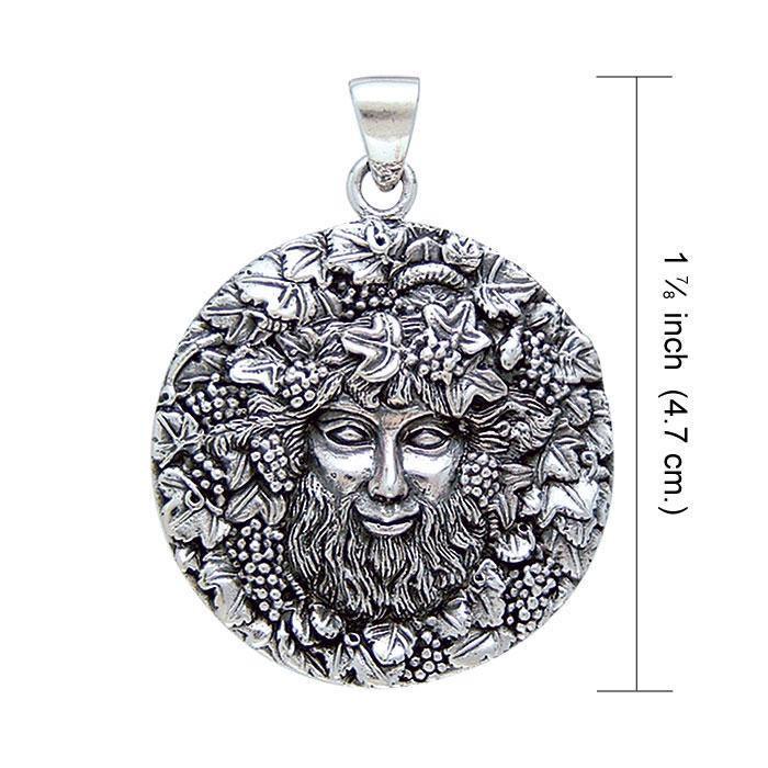 Bacchus God with Grapes Silver Pendant By Oberon Zell TP3203