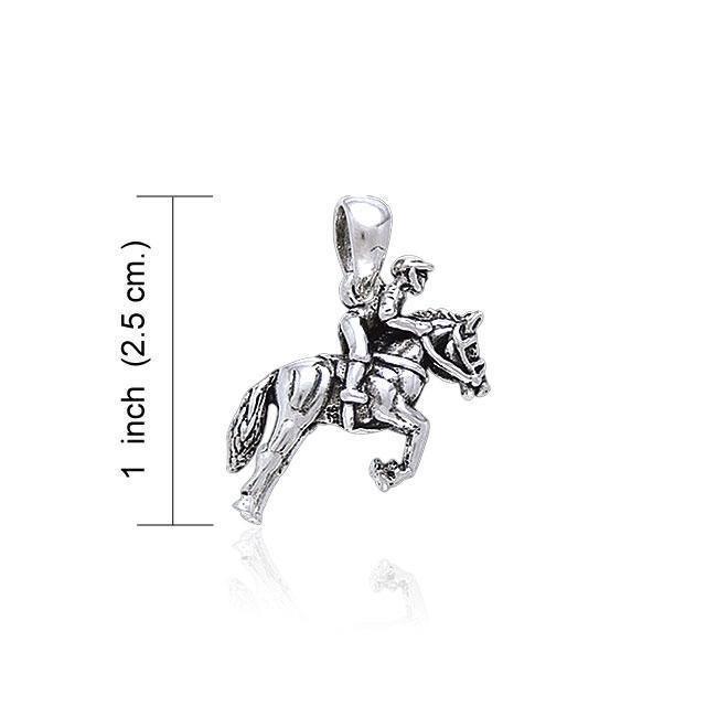 Horse with Jockey Silver Pendant TP3210