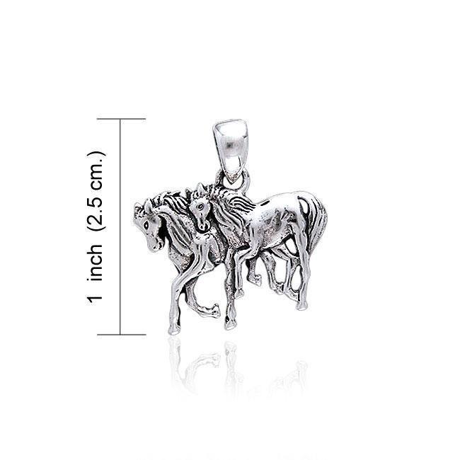 Two Horses Silver Pendant TP3214