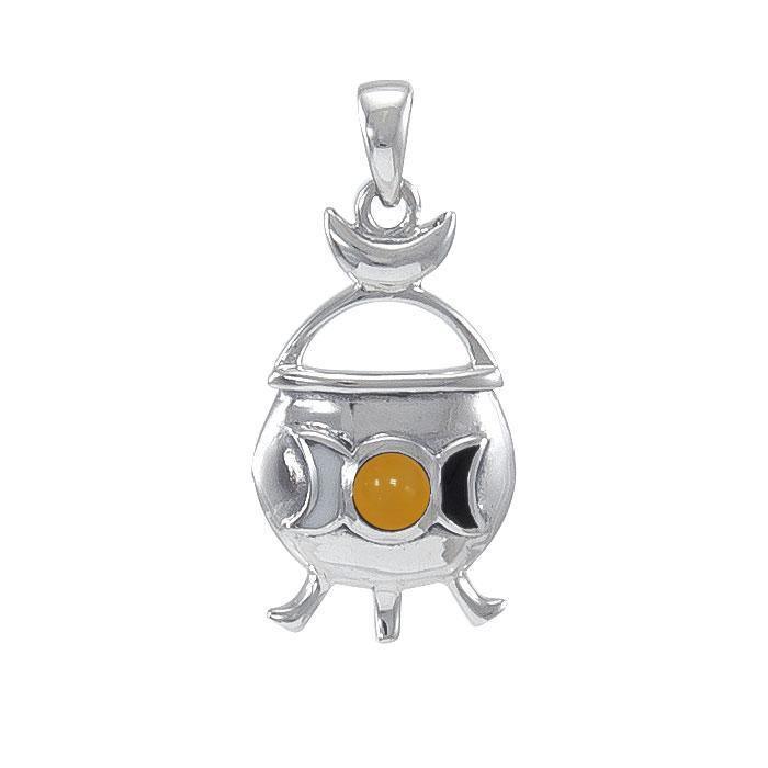 Magickal Witches Cauldron Silver Pendant TP3269
