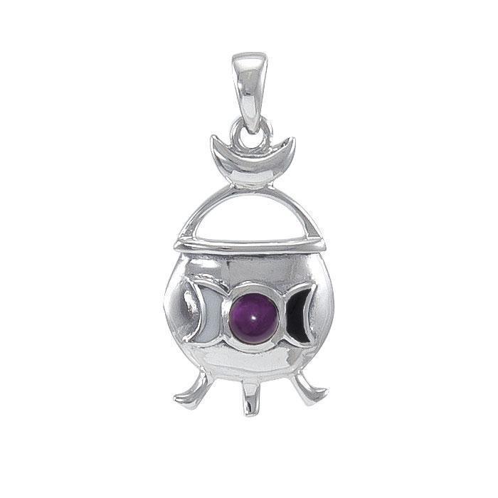 Magickal Witches Cauldron Silver Pendant TP3269