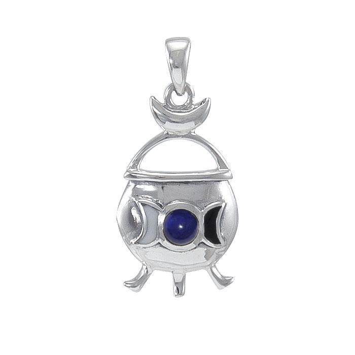 Magickal Witches Cauldron Silver Pendant TP3269