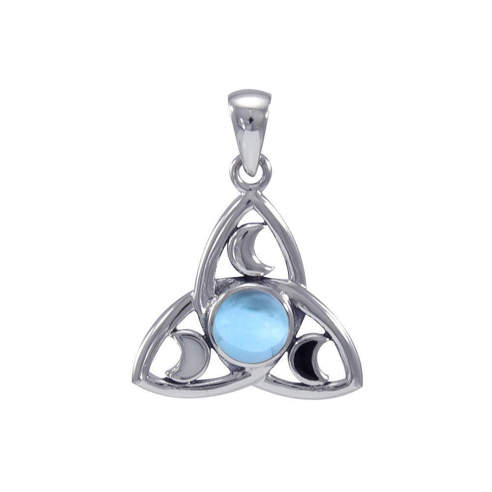 Celestial Triquetra Silver Pendant with Gem TP3270
