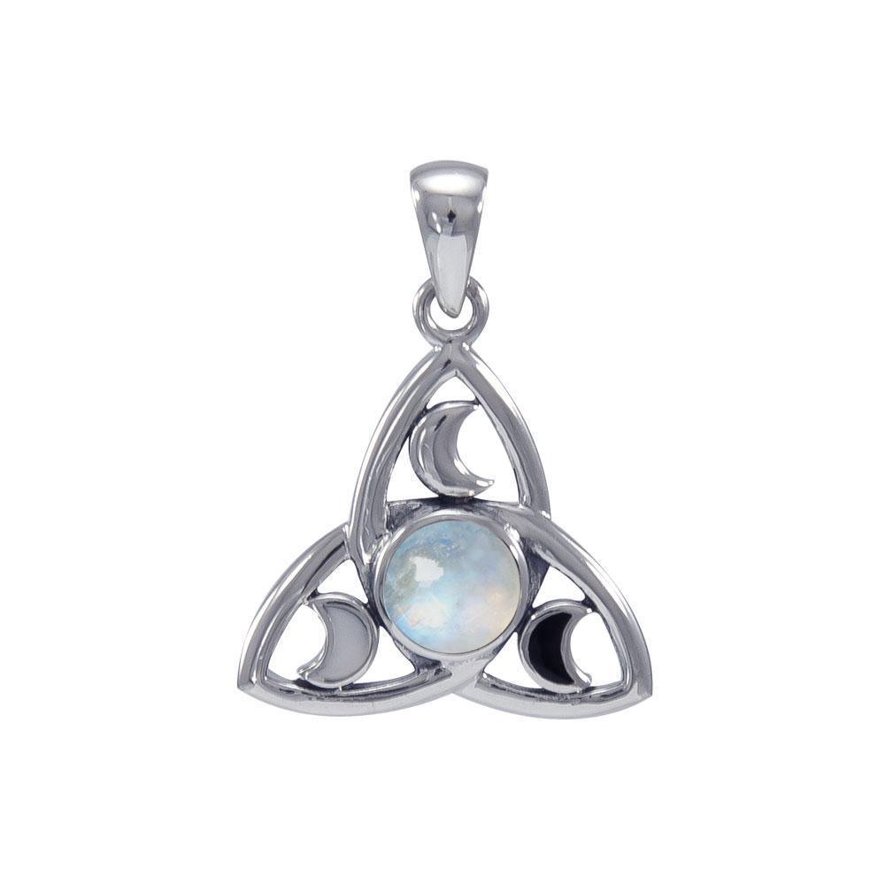 Celestial Triquetra Silver Pendant with Gem TP3270