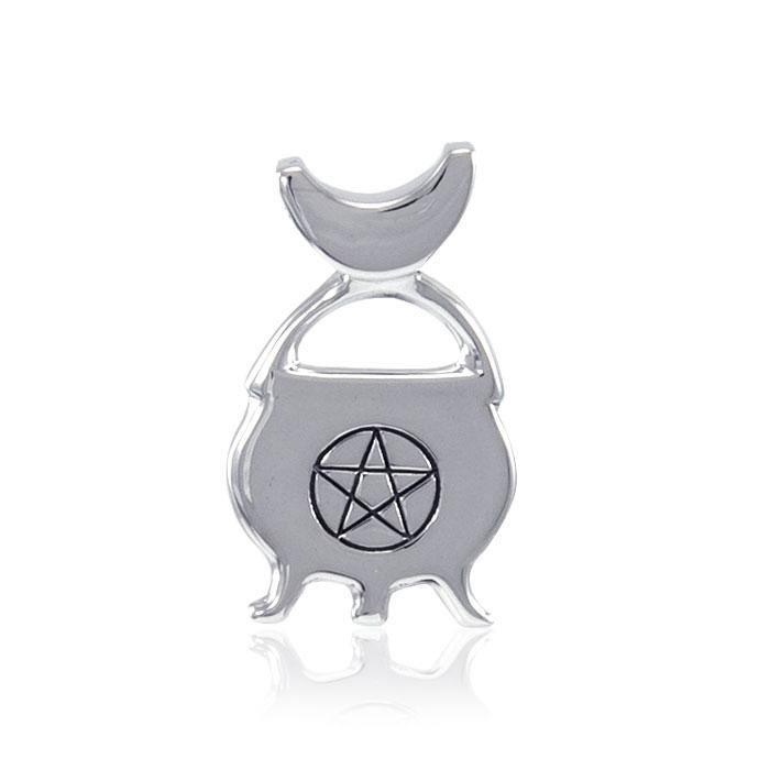 Cook up some magick in the witches cauldron ~ Sterling Silver Jewelry Pendant TP3279
